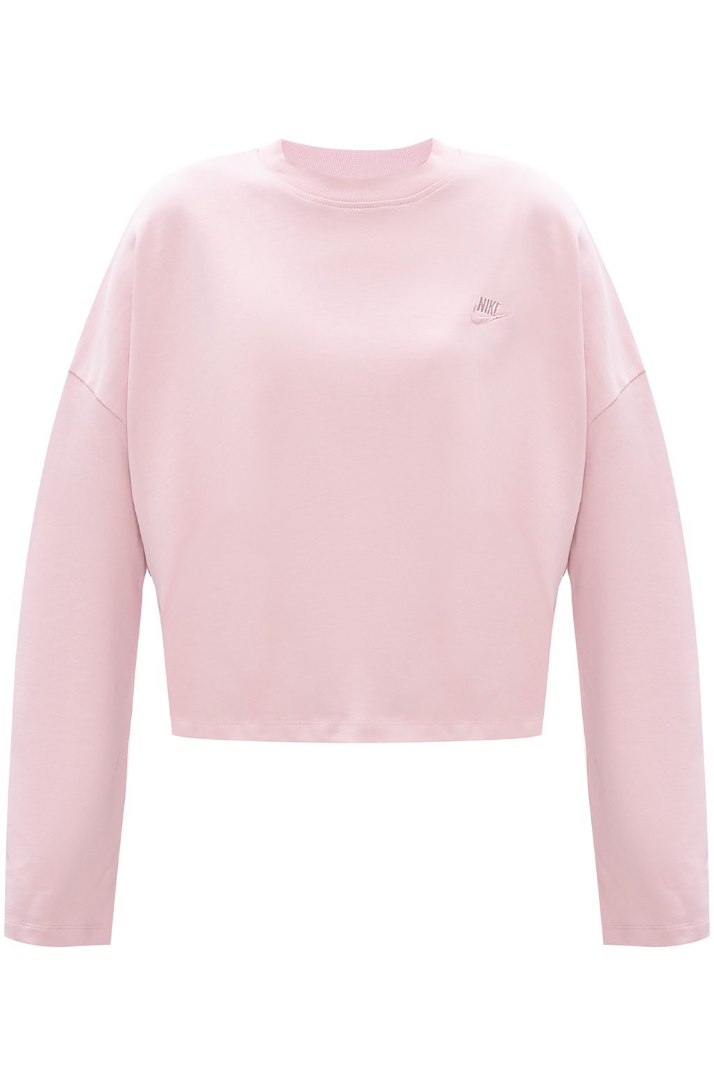 Pink nike cheap cropped sweatshirt